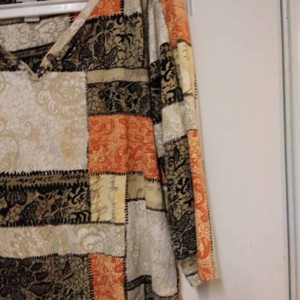 Chico's Chicos Vee V Neck Top 3/4:Sleeves Size 3 - Picture 7 of 12